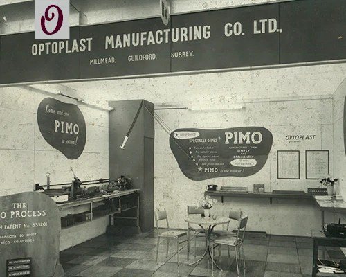Optoplast Manufacturing's stand, carrying the company's original address at Millmead, Guildford